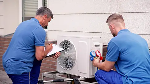 Intervention SAV sur pompe à chaleur par un technicien HEINIS Energies dans le Sundgau