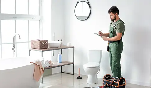 Installation d'équipements sanitaires par l'équipe HEINIS Energies lors d'une rénovation de salle de bain